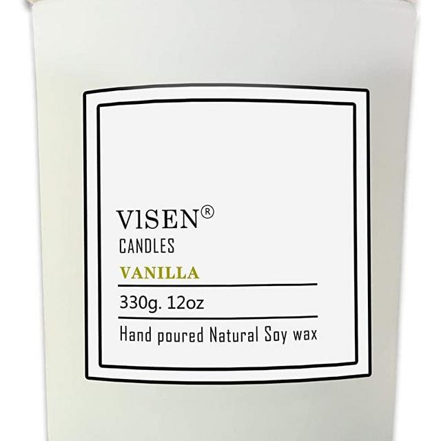 Soy Scented Candles, Natural Organic Candles for Home Scented with Thick Frosted Glass and Bamboo Wood Lid, 12 Oz/50 Hour Long-Lasting, Highly Scented Candle for Fall Decor Great Gifts(Vanilla)