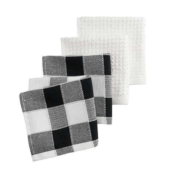 Farmhouse Living Stripe And Check Kitchen Towels, Set Of 3 - 17 X 28 -  Black/white - Elrene Home Fashions : Target