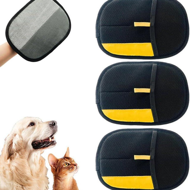 2025 Upgrade Pet Hair Remover Electrostatic Gloves, Reusable Pet Hair Removal Glove for Cats & Dogs, Premium Cat & Dog Hair Remover Mitt for Couch Furniture Carpet Car Seat (2)
