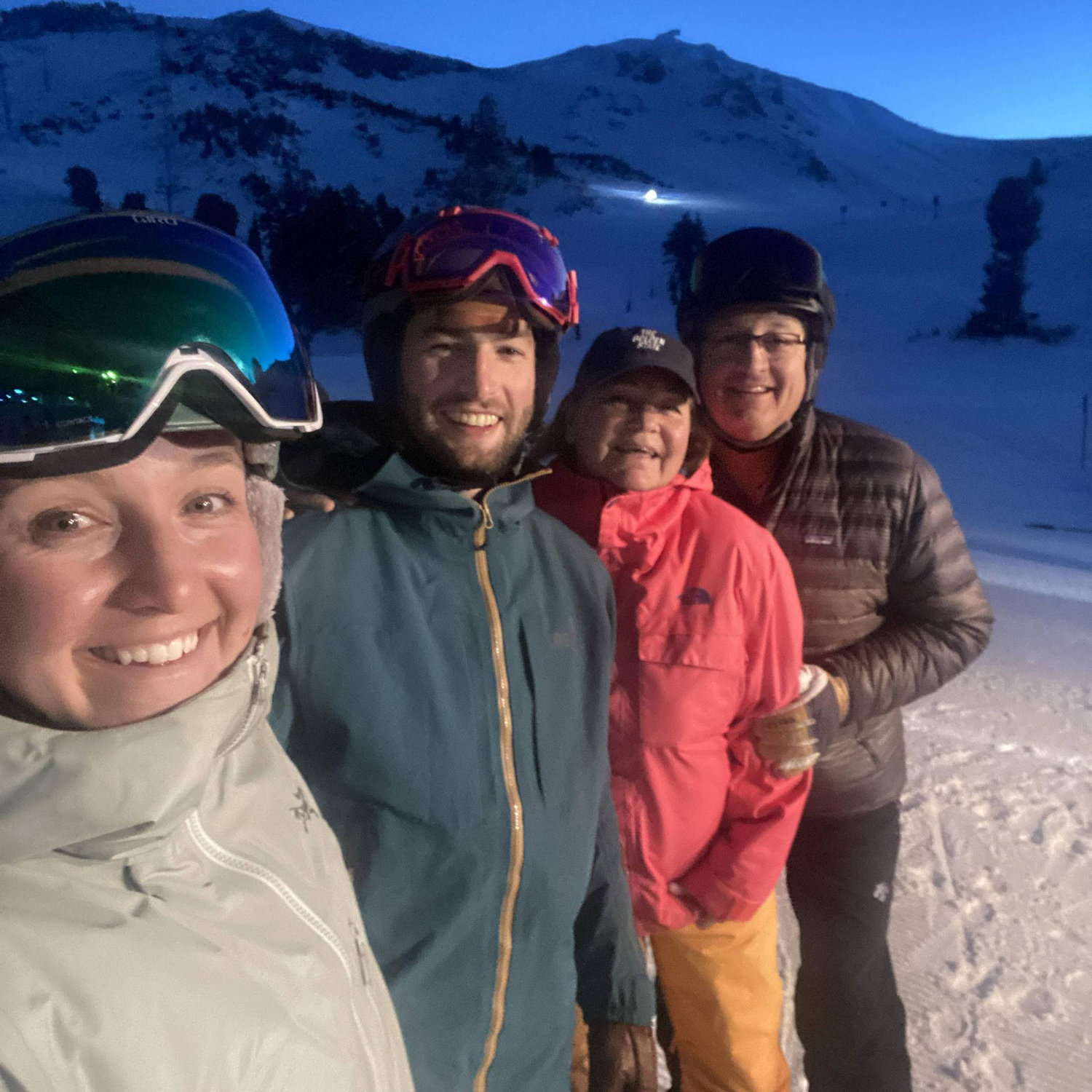 Night skiing at Mammoth with the Cages