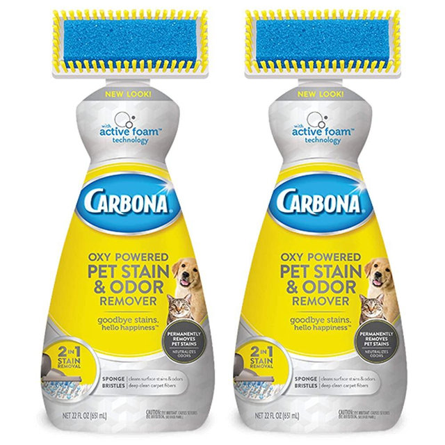 Carbona Oxy-Powered Pet Stain & Odor Remover w/Active Foam Technology | 22 Fl Oz, 2 Pack