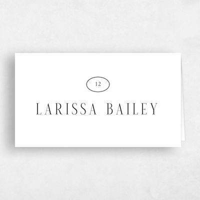 White Wedding Place Card - Ciel