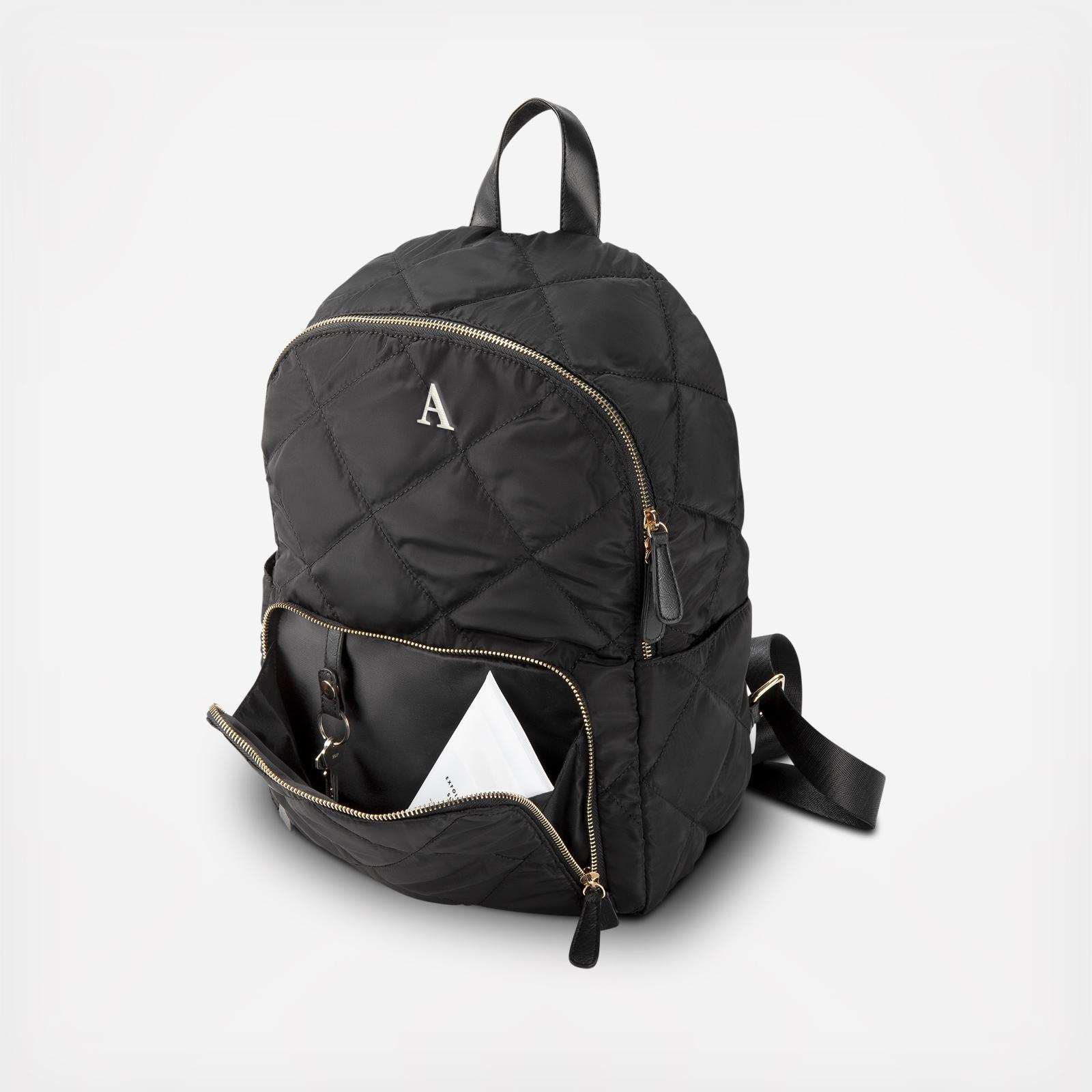 quilted nylon backpack