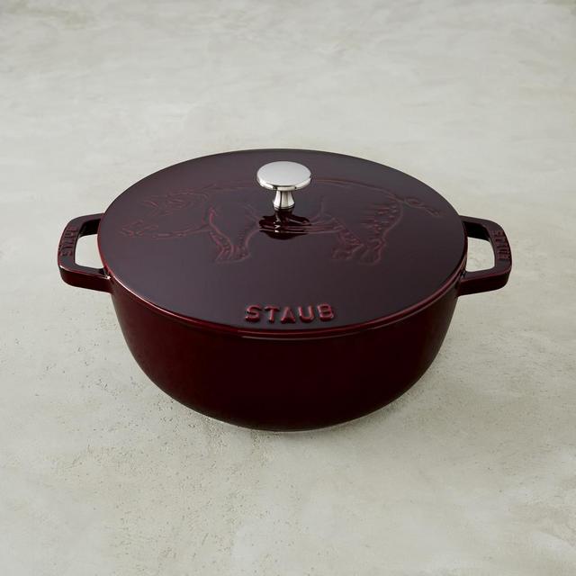 Staub Cast-Iron Essential French Oven, Pig Design, 3 3/4-Qt., Grenadine