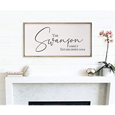 Personalized Framed Wooden Family Name Sign 9x18