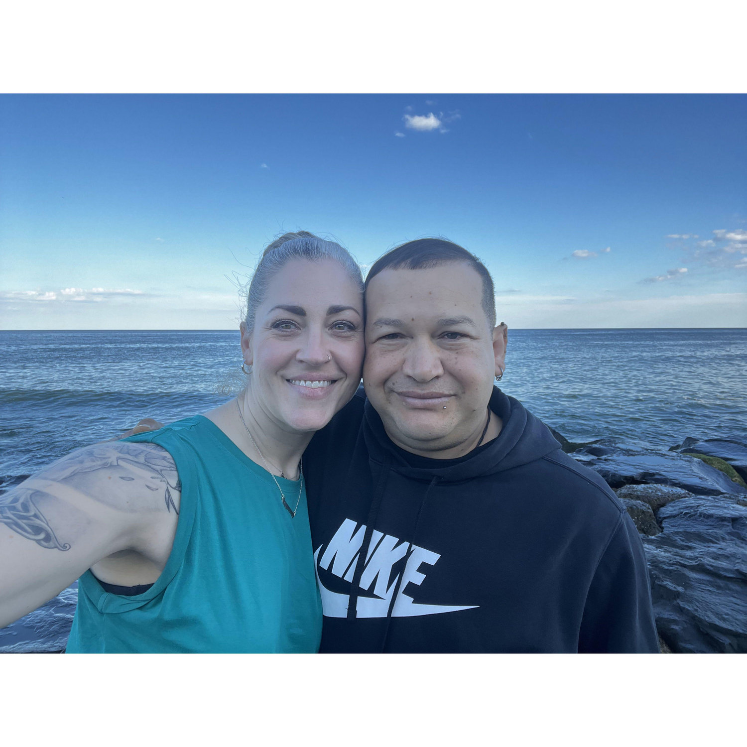 Asbury Park proposal 9.2.24 on the jetty with waves crashing.