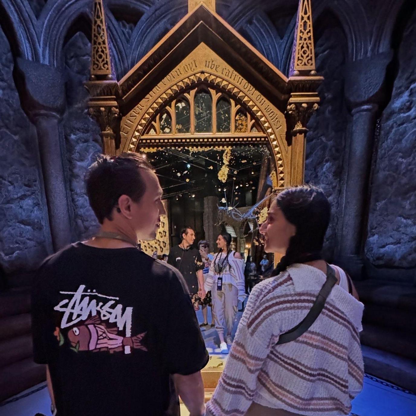 Steven indulging in Shruti's HP love at Harry Potter World in Japan