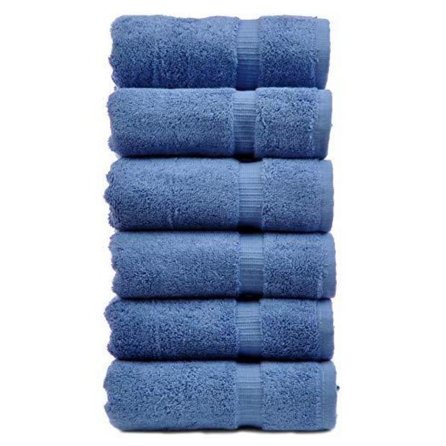 Chakir Turkish Linens Turkish Cotton Luxury Hotel & Spa Bath Towel, Hand Towel - Set of 6, in Wedgewood