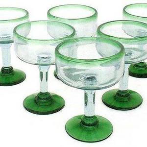Javier and Efren Artisan Hand Blown Margarita Glass