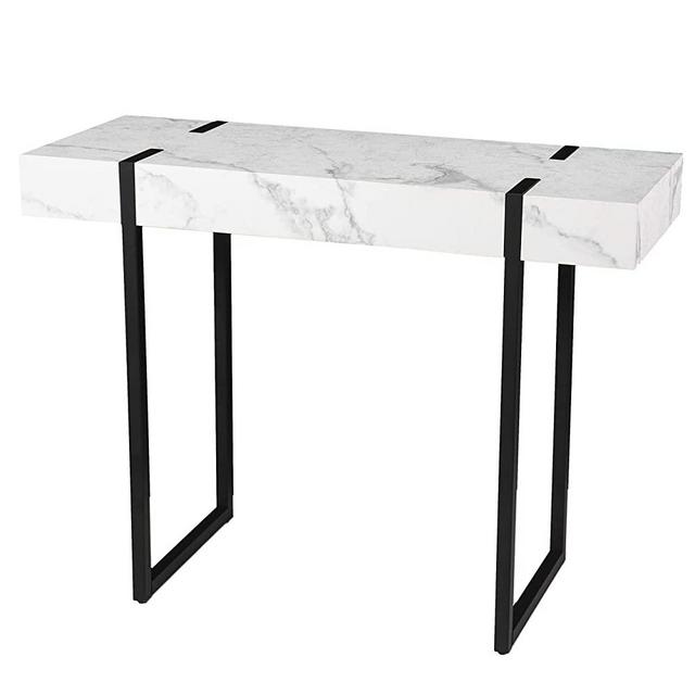 SEI Furniture Rangley Media Table, Standard, Black, White
