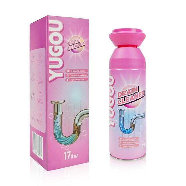 Yugou Foaming Drain Cleaner, Sink Cleaner and Deodorizer, Drain Clog Remover for Kitchen Sinks, Shower Drains, Tubs (1pcs)