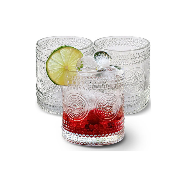 Kate Aspen Clear 10 oz Hobnail Beaded Floral Vintage Drinkware | 27212CL
