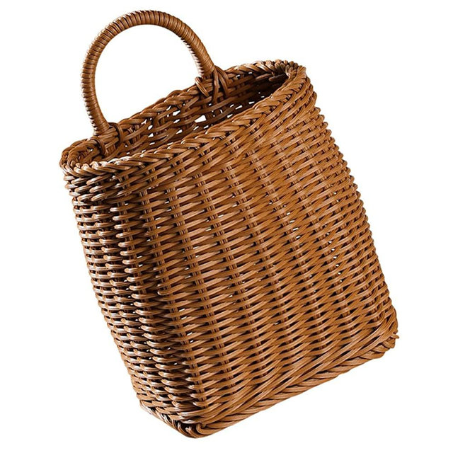 Cabilock Front Door Basket Woven Hanging Basket wall hanging basket onion basket hanging garlic storage basket Plastic Garlic Egg Hanging Woven