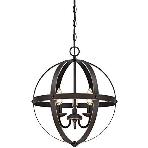 Westinghouse Lighting 6341800 Stella Mira Three-Light Pendant, Oil Rubbed Bronze Finish with Highlights