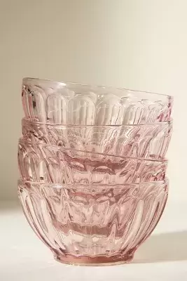 The Latte Glass Cereal Bowls, Set of 4: Amelie Edition