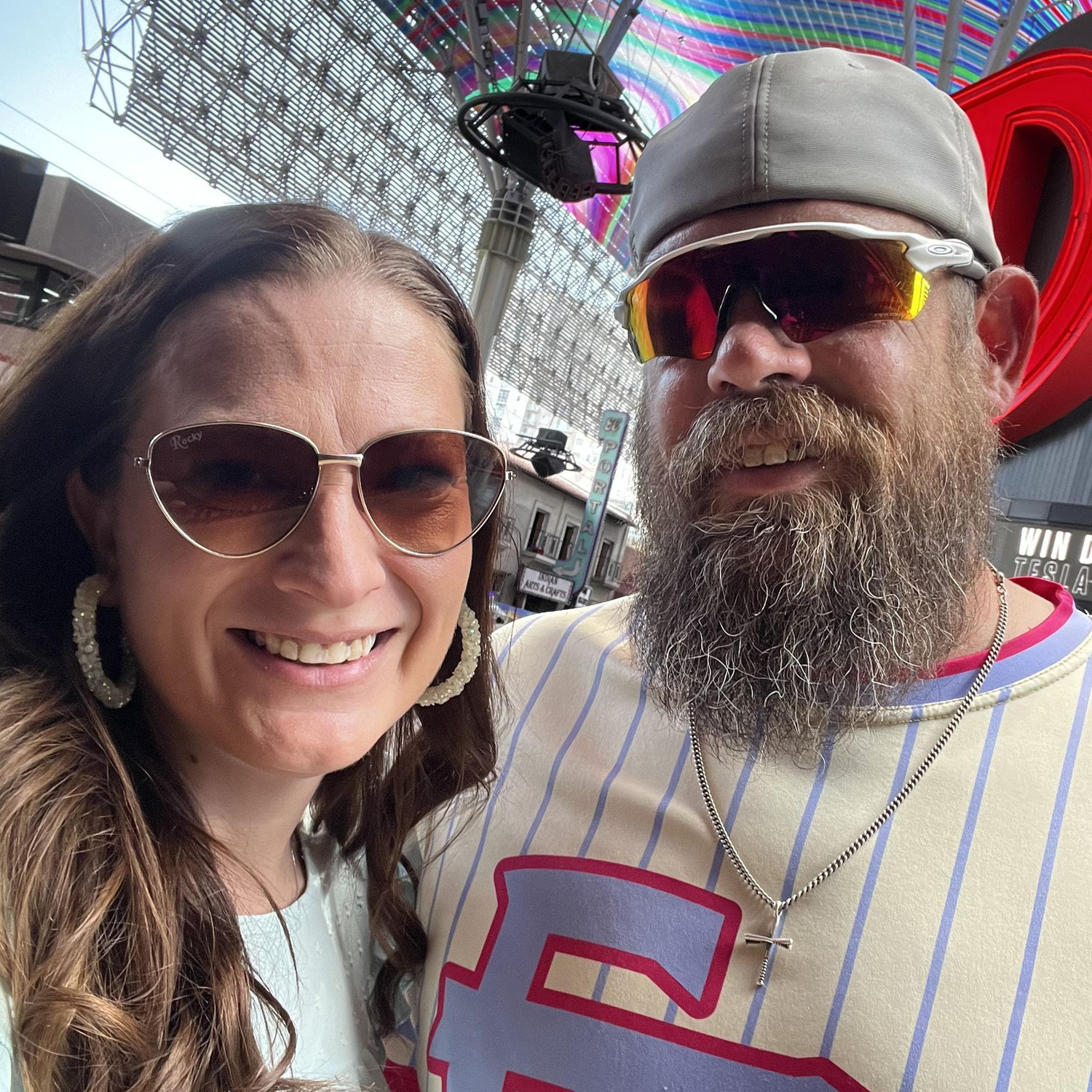 Walking down Fremont St. in Vegas.