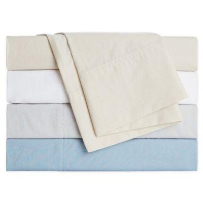 Nestwell™ Washed Cotton Percale 180-Thread-Count King Sheet Set in White