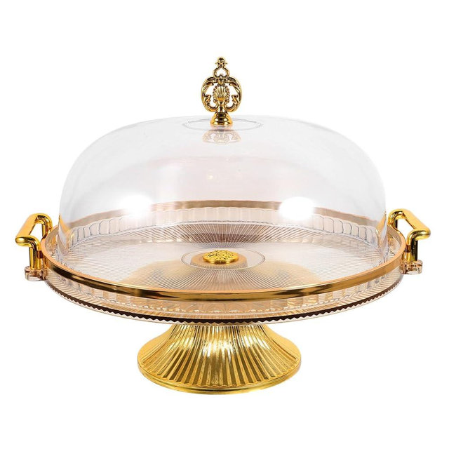 MAGICLULU Luxury Cake Display Stand Gold Cover High-Base Dessert Tray for Parties Cupcake Rack Wedding Cake Stand Dessert Display Rack for Occasions