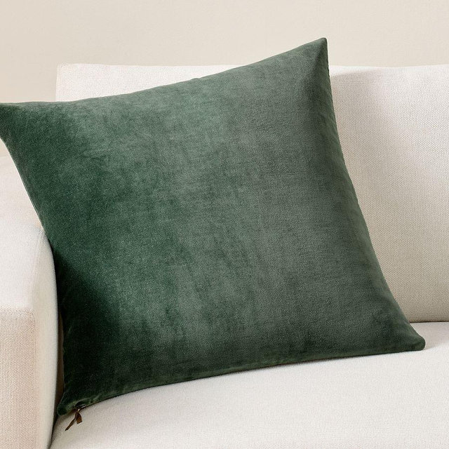 Icon Velvet Pillow Cover, Hunter, 22"