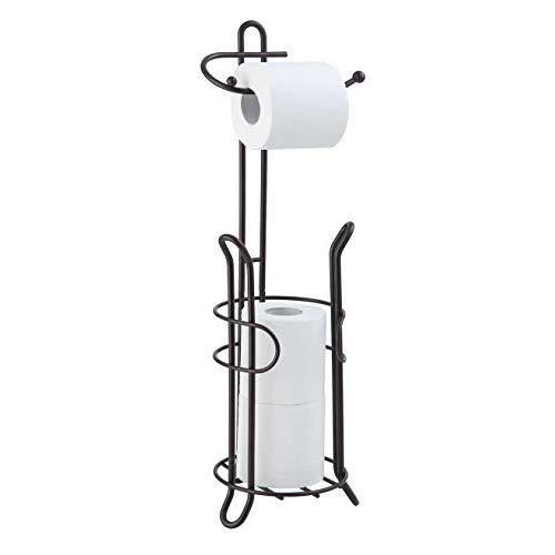 LCUS SunnyPoint Bathroom Toilet Tissue Paper Roll Storage Holder Stand with Reserve, The Reserve Area Has Enough Space to Store Mega Rolls; Coating Bronze