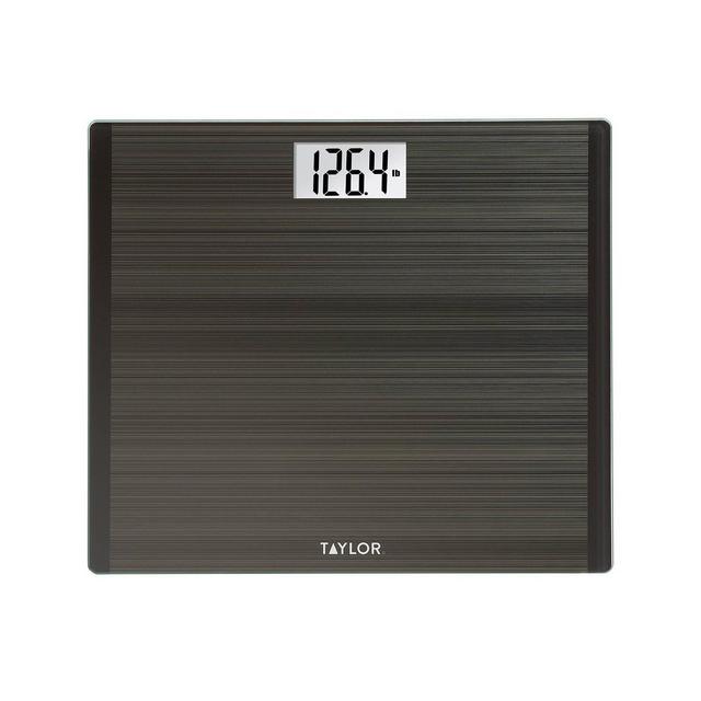 Glass Digital Scale with High Capacity and Wide Platform in Striated Design Gray - Taylor