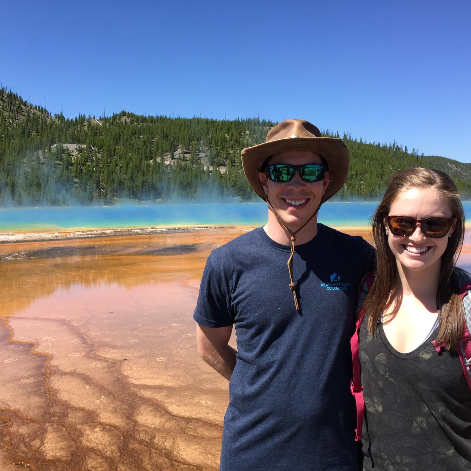 Yellowstone Grand Prismatic Spring, our first trip together - 2017