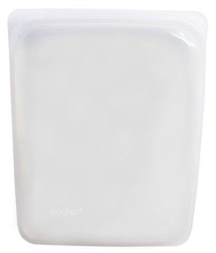 Stasher Re-Usable Food-Grade Platinum Silicone Half Gallon Bag for Eating from/Cooking, Freezing and Storing in/Sous Vide/Organising/Travelling, 26.05 cm x 20.95 cm, Clear