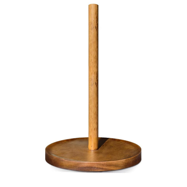 NESAPTO Paper Towel Holder Countertop, Wooden Standing Paper Towel Roll Stand for Rustic Farmhouse & Cottagecore Decor, Kitchen Bathroom Essential, Brown