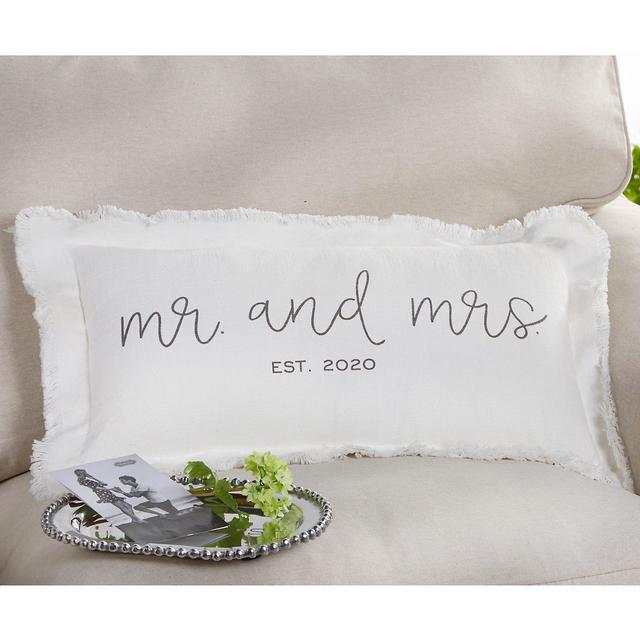 Mud Pie Est. 2020 Mr. And Mrs. Wedding Pillow