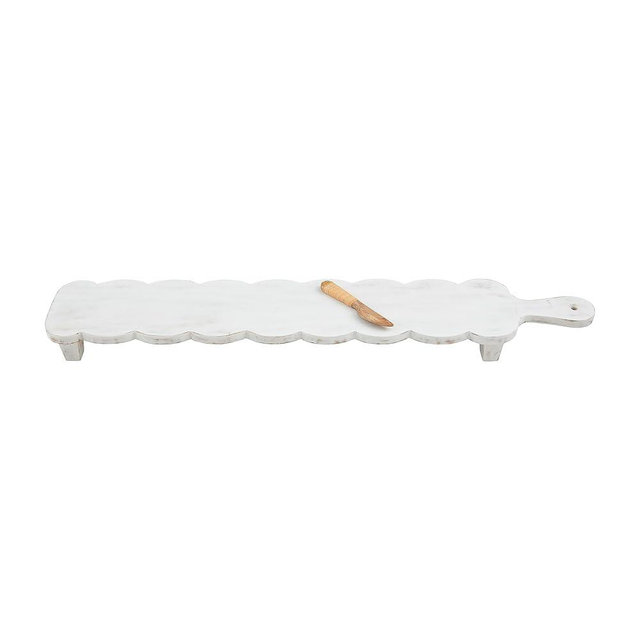 Mud Pie Scalloped Long Board Set; 31" X 5.5"