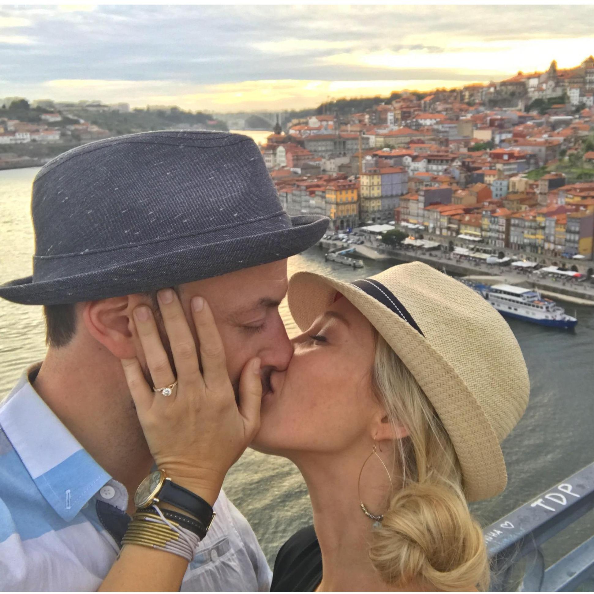 Moments after Bret proposed in Porto Portugal