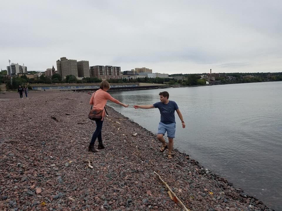 Skipping rocks.