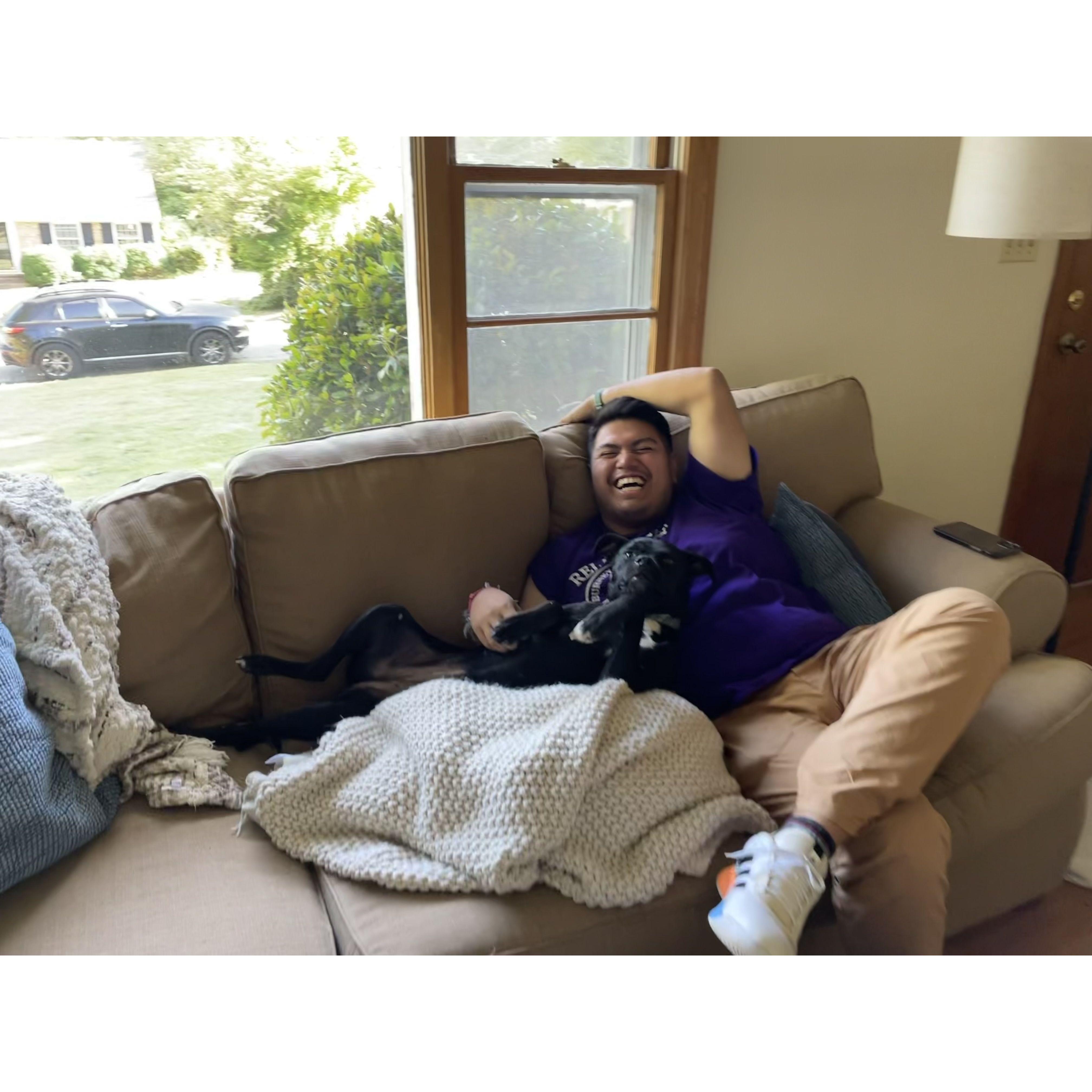 We first said "I love you" later into the evening after this picture of Kenny and Rue