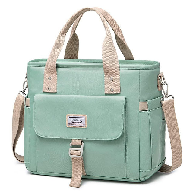 Weitars Insulated Lunch Bag for Men Women,Leak Proof Lunch Box for Work,Extra Large Lunch Tote Bag With Removable Shoulder Strap with Side Pockets,Reusable Lunch Cooler Bag For Picnic Hiking (Blue)