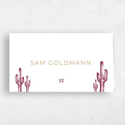 Raspberry, Red Wedding Place Card - Tolleson