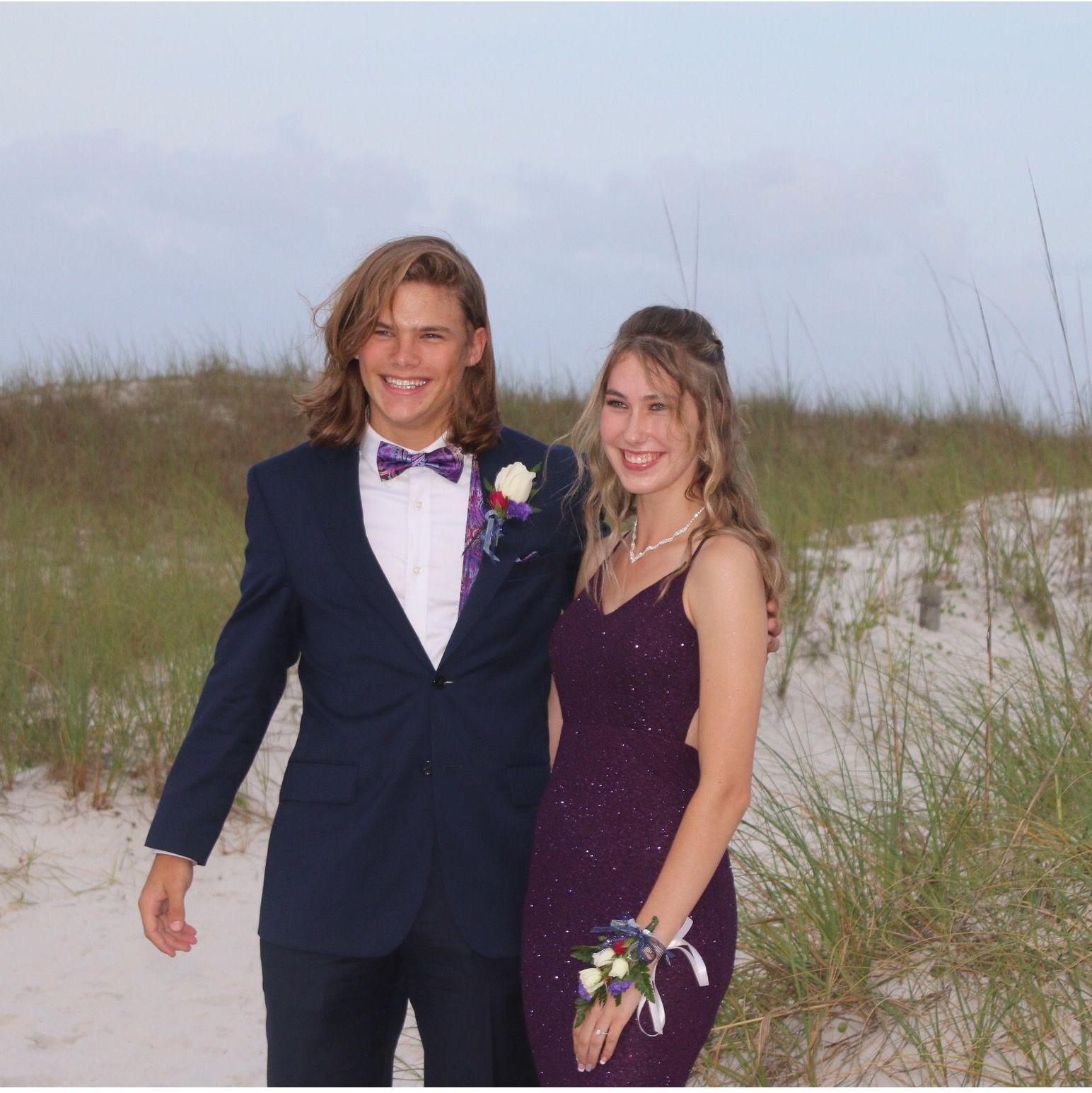 Junior Prom! Our first time spending together outside of dance class. Joshua was very romantic and carried Saskia when her feet hurt from her high heels.