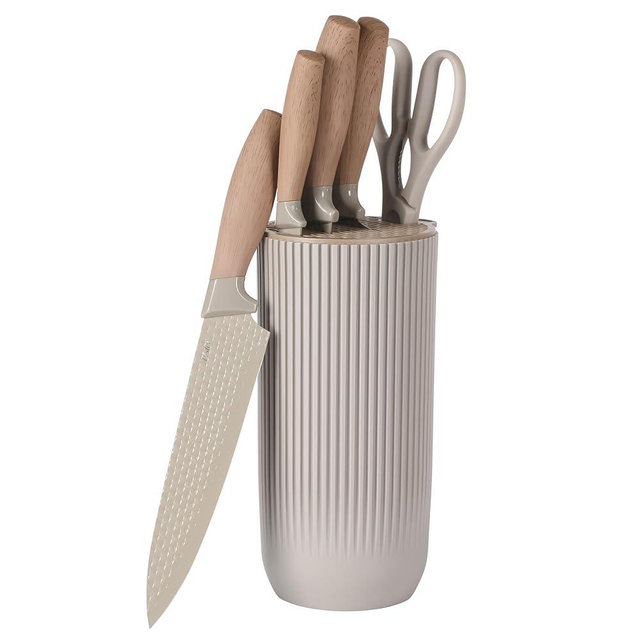 Oster Gunderson 6-Piece Kitchen Knife Block Set. Stainless Steel Kitchen Knife Set