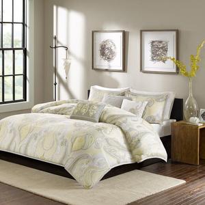 Ken Forging - Madison Park MP12-1901 Samir 6 Piece Duvet Cover Set, King/California King, Yellow