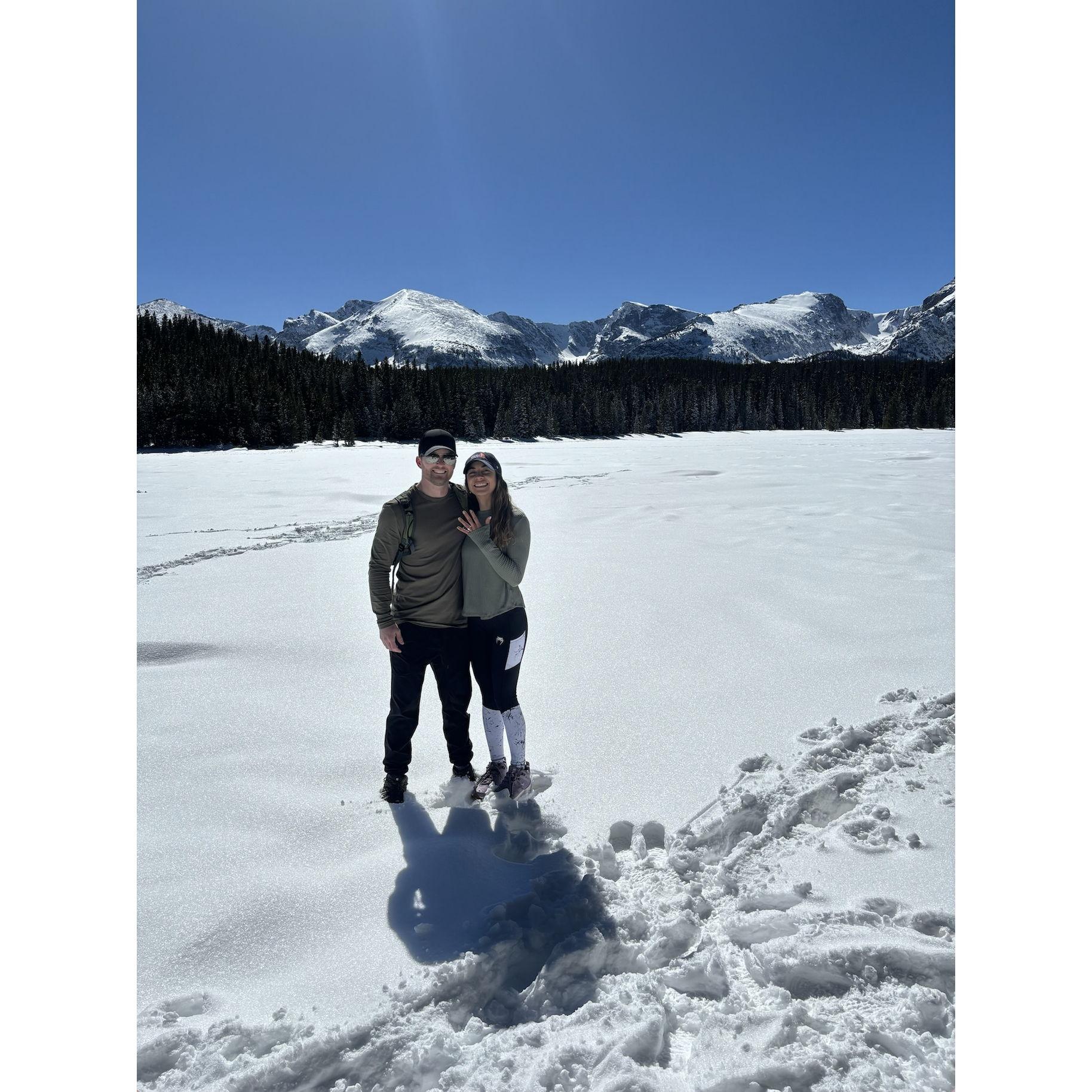 When we got engaged at Rocky Mountain National Park!