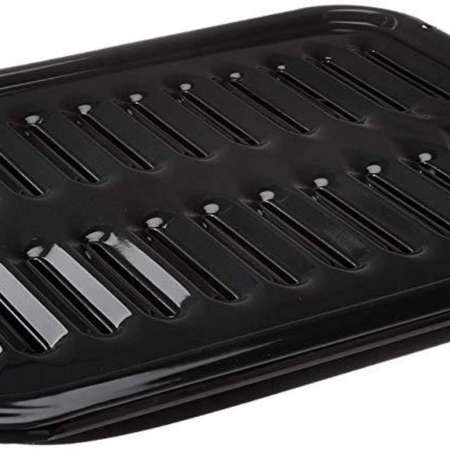 Whirlpool 4396923 Porcelain Broiler Pan and Grid, Black