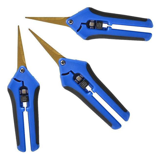 GROWNEER 3 Packs Pruning Shears with Curved Blades Gardening Hand Pruning Snips Titanium Coated Precision Blades
