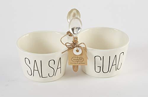 Mud Pie Circa Guacamole and Salsa Serving Dish Sets (Bistro Salsa and Guac)