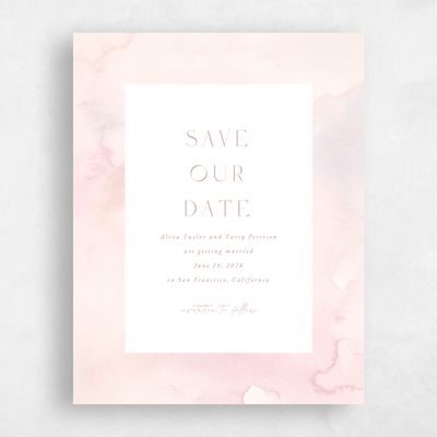 Pink Simple Wedding Save the Date - Beaux-Arts Portrait