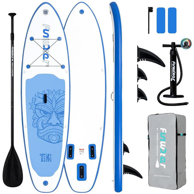 FunWater Inflatable Ultra-Light Stand Up Paddle Board for All Skill Levels with Premium SUP Paddleboard Accessories,Non-Slip Comfort Deck for Youth & Adults