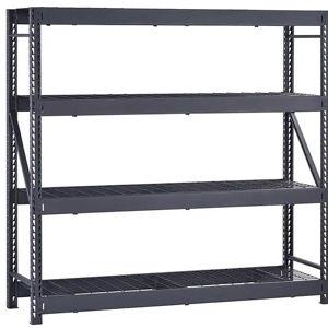 4-Shelf Metal Industrial Duty Freestanding Garage Storage Shelving Unit in Black (77 in. W x 72 in. H x 24 in. D)