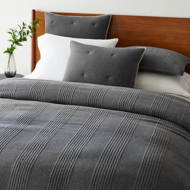 Jersey Linear Duvet, King/Cal. King, Charcoal