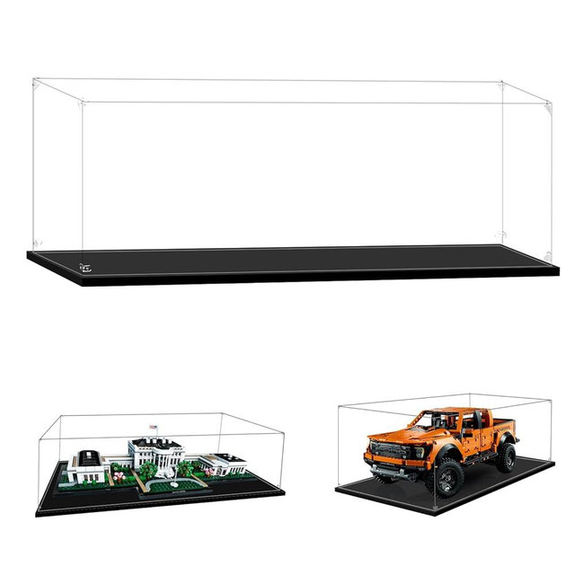 LILIKAKA Acrylic Display Case for Lego 21054 The White House or 42126 Ford F-150 Raptor, 21.65x9.84x7.08inches (55x25x18cm), Protect Your Collectibles from Dust with a Clear Showcase