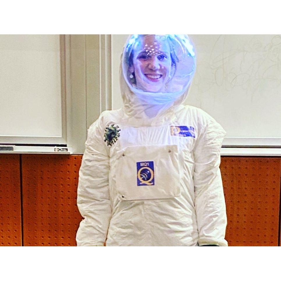Joe thought Anna looked really cute in her space suit.