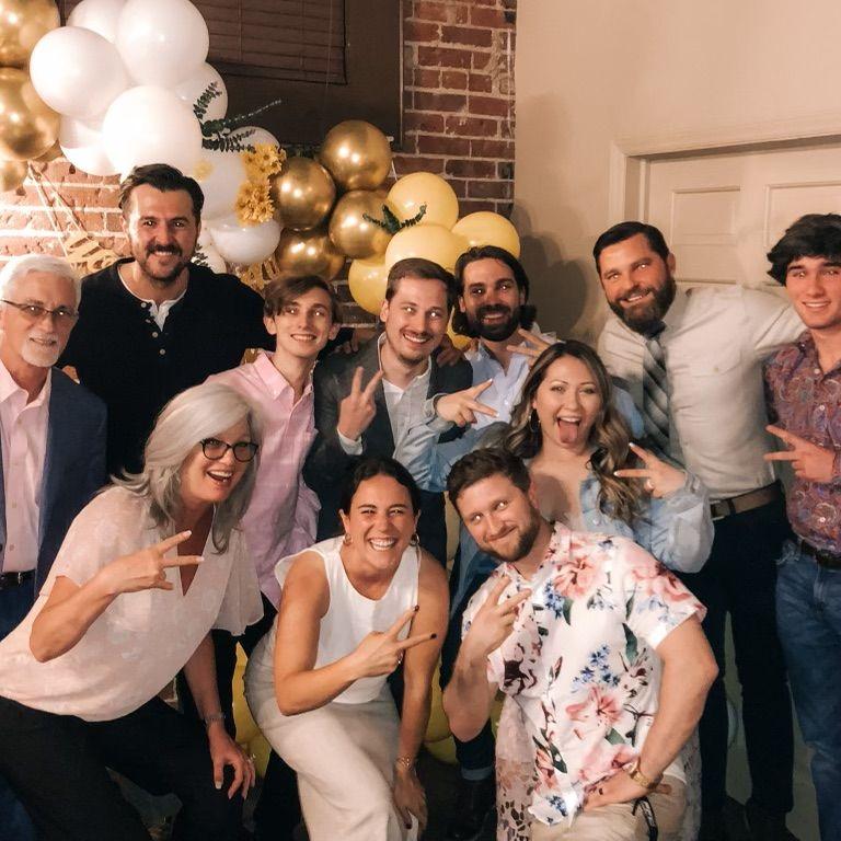 doing the "Carter pose" at Brett and Shelby's Rehearsal dinner May 2021
