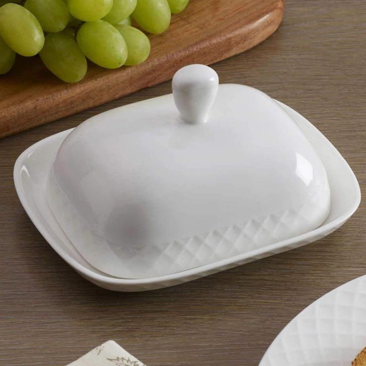 Mikasa Trellis Bone China Covered Butter Dish